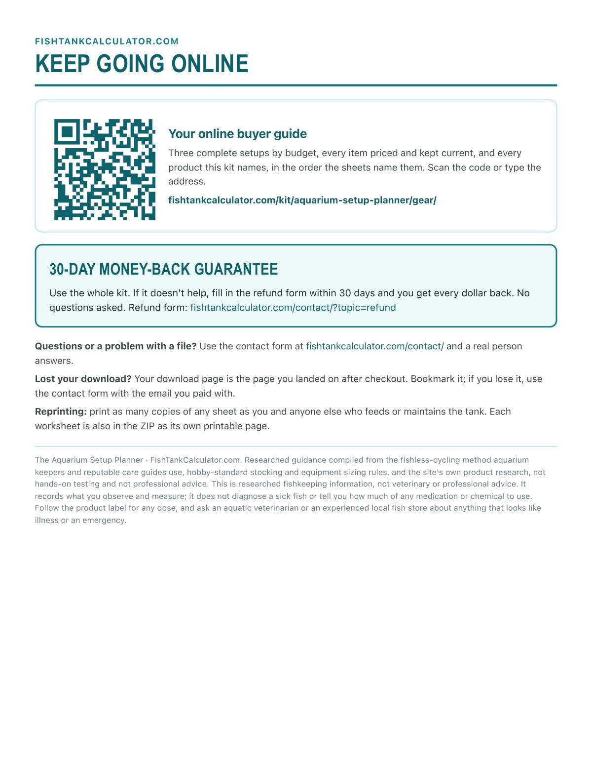 Buyer guide and guarantee