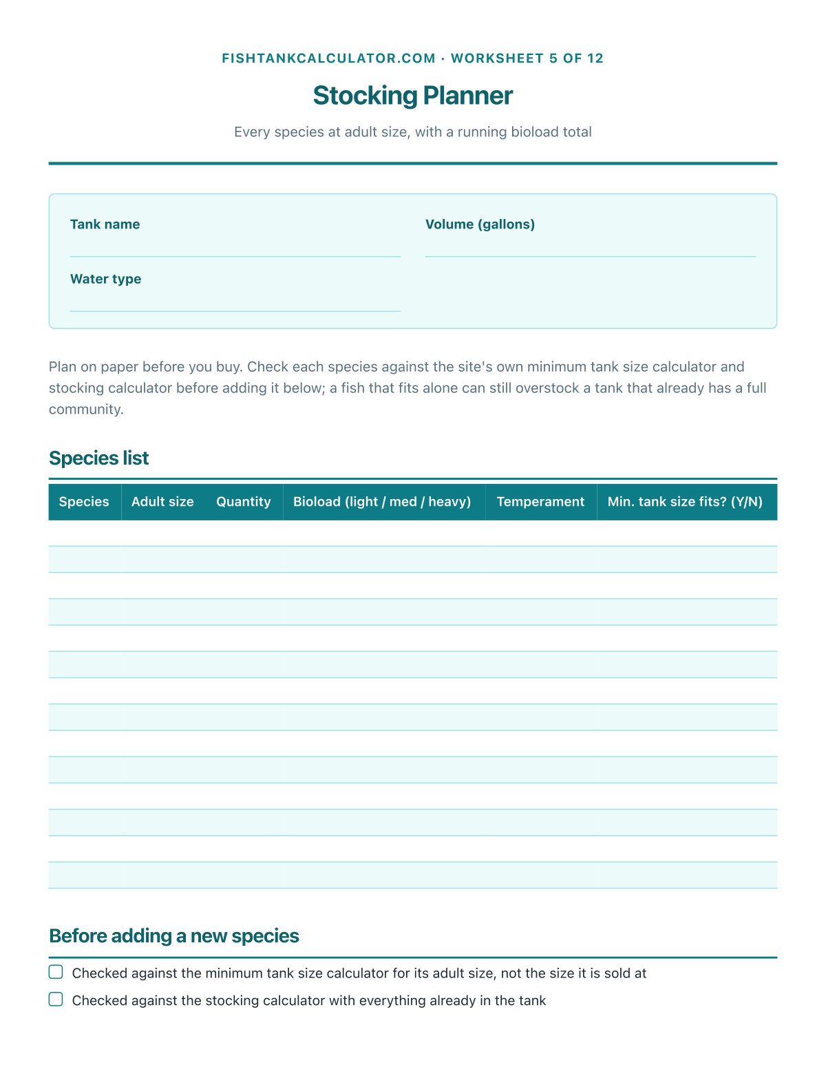 Stocking Planner