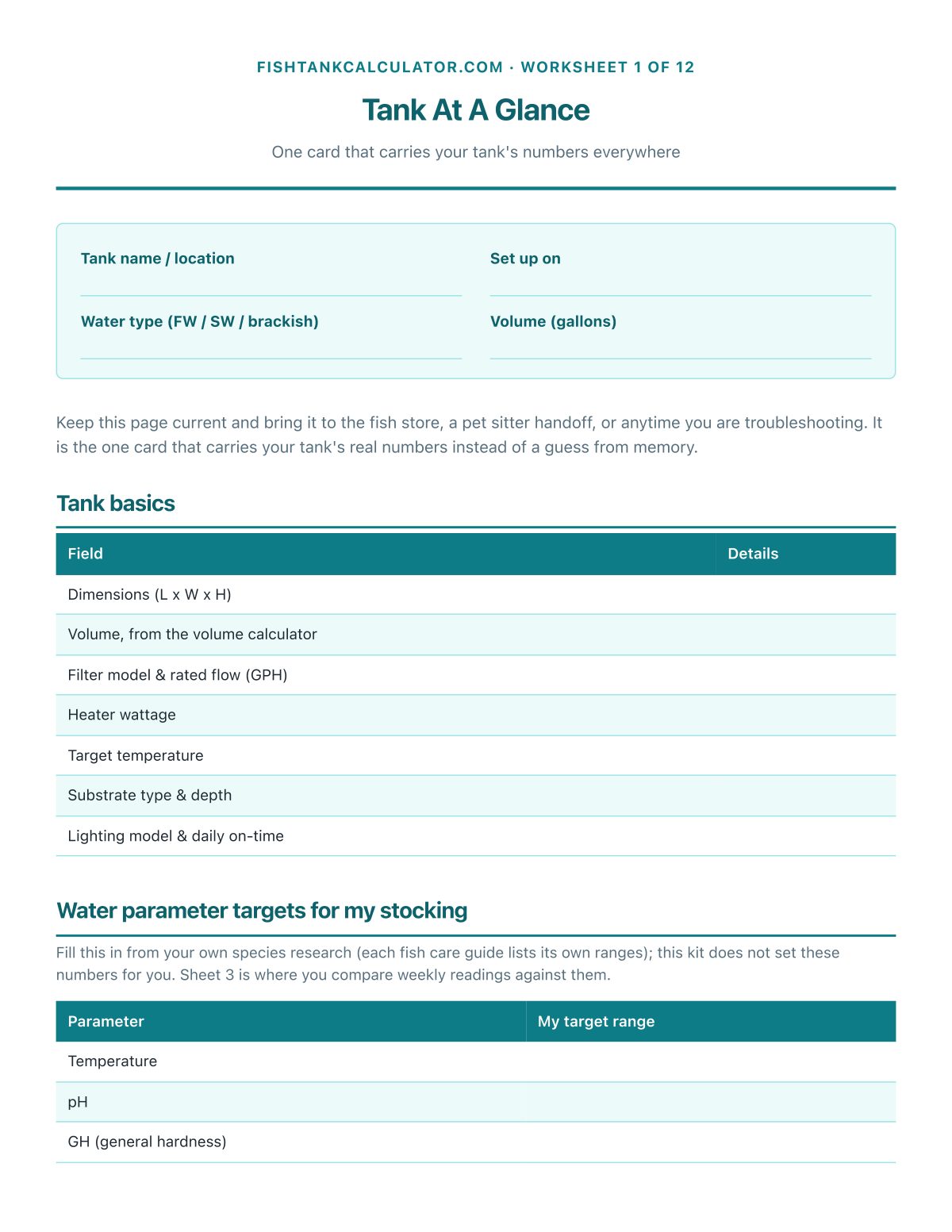 The Aquarium Setup Planner cover